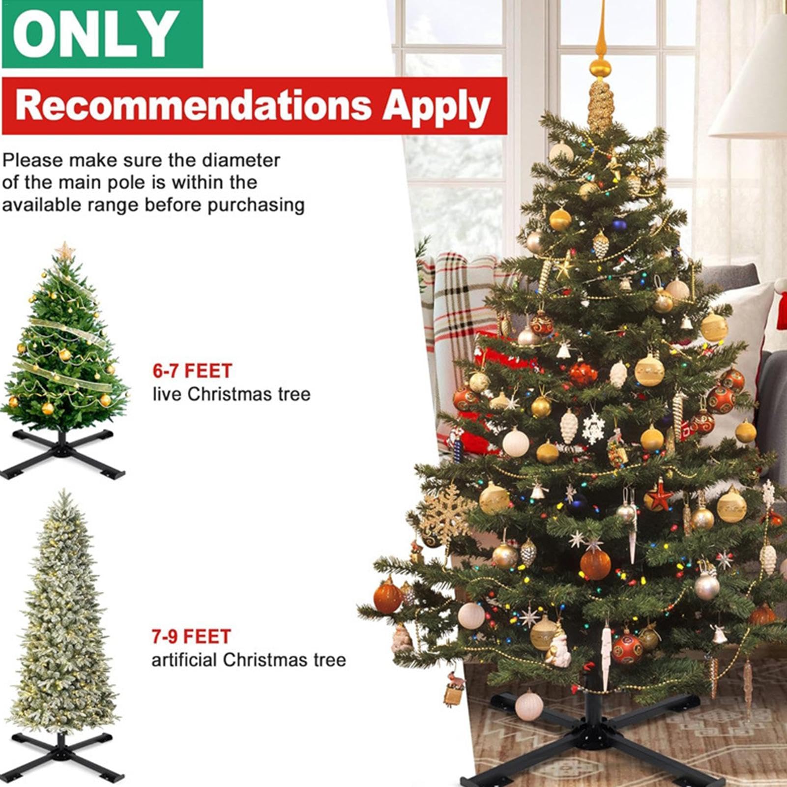 Amazon.co.jp: クリスマスツリーホルダー、クリスマス人工ツリーポール